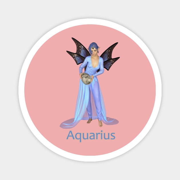 Aquarius woman girl fairy faerie elf water carrier Magnet by Fantasyart123